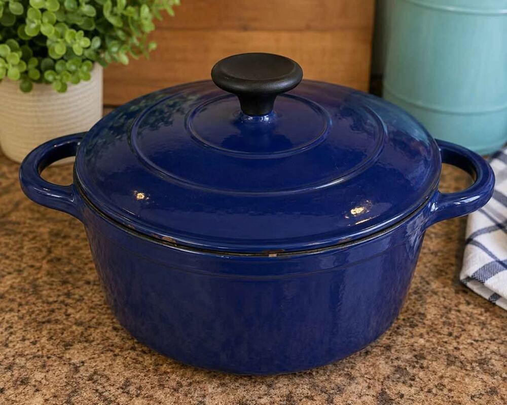 Tramontina 5.5 Qt Enameled Cast Iron Dutch Oven Cobalt with Lid Made in China